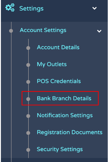 Bank Branch Details Nav Menu